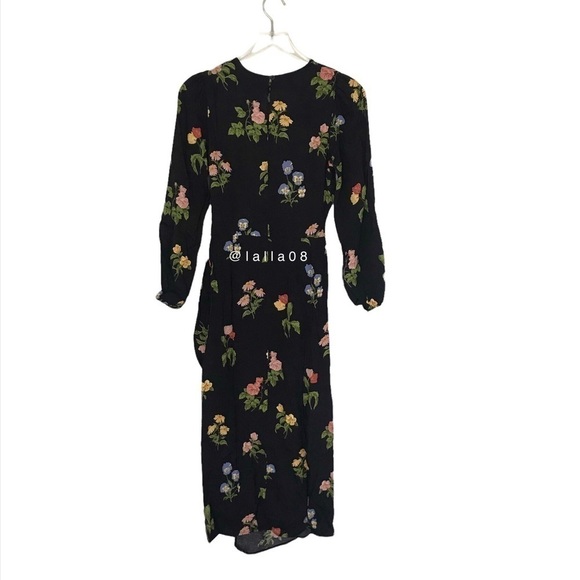 Reformation Reza Dress In Night Bloom Long Sleeve Dress Size 4 new with … - Picture 12 of 17